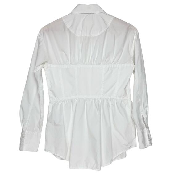 Anthropologie Maeve‎ Corset Seamed Button Down | White | SZ XSP - Picture 6 of 14